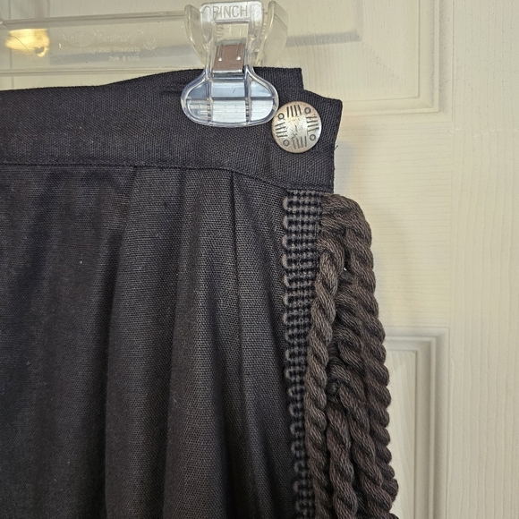 Vintage Rope Tassel Southwestern Wrap Midi Skirt Rodeo Country High-waisted - Picture 6 of 7